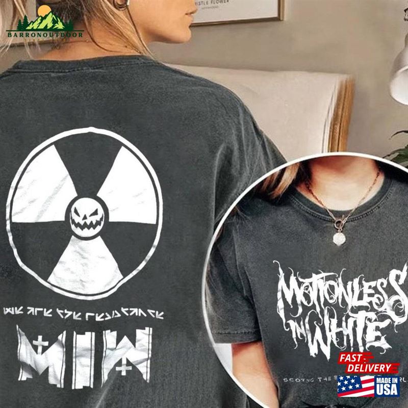 Motionless In White Scoring The End Of World Tour 2023 T-Shirt Us Classic Unisex Motionless In White Scoring The End Of World Tour 2023 T-Shirt Us Classic Unisex