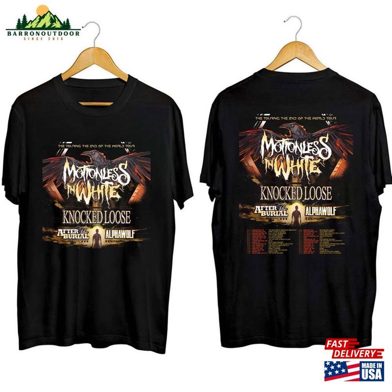 Motionless In White The Touring End Of World Tour Shirt Band Fan Hoodie T-Shirt Motionless In White The Touring End Of World Tour Shirt Band Fan Hoodie T-Shirt