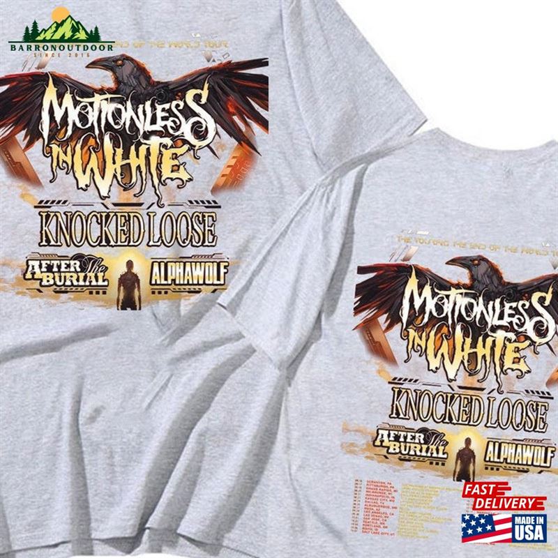 Motionless In White The Touring End Of World Tour Shirt Band Fan Unisex Classic Motionless In White The Touring End Of World Tour Shirt Band Fan Unisex Classic