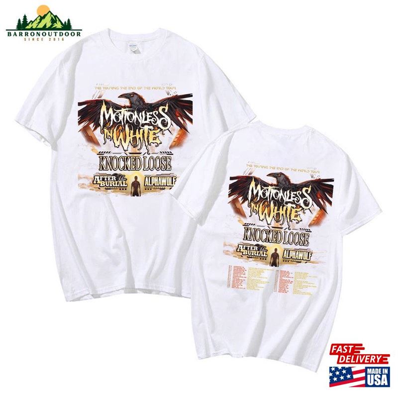 Motionless In White The Touring End Of World Tour Shirt Band Fan Unisex Classic Motionless In White The Touring End Of World Tour Shirt Band Fan Unisex Classic