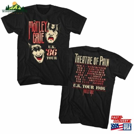 Motley Crue Uk Tour Black Adult T-Shirt Classic
