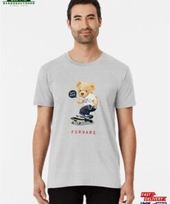 Move Forward Bear Toy On Skateboard Illustration Premium T-Shirt Classic