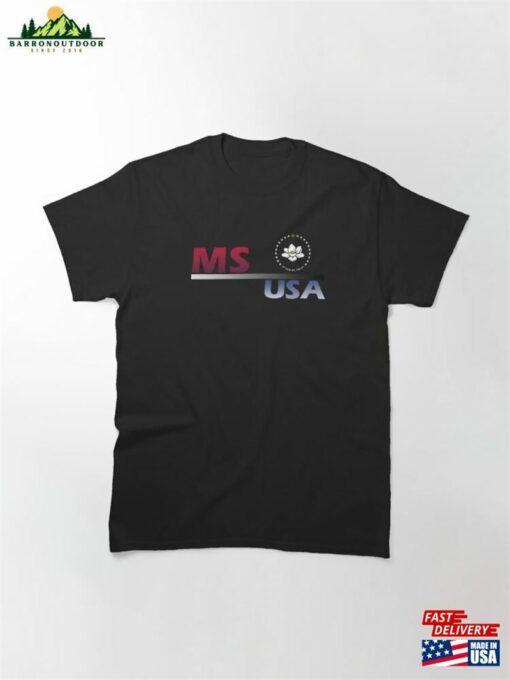 Ms Usa Written Textile Design Classic T-Shirt Hoodie