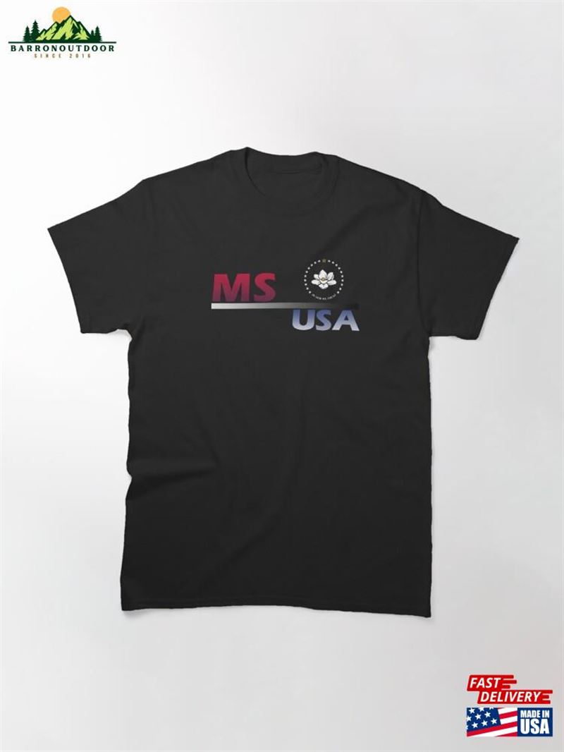 Ms Usa Written Textile Design Classic T-Shirt Hoodie Ms Usa Written Textile Design Classic T-Shirt Hoodie