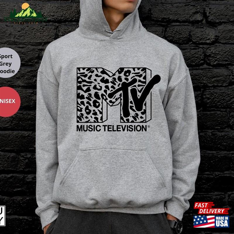 Mtv Hoodie 90S Leopard Graphic Band Sweatshirt T-Shirt Mtv Hoodie 90S Leopard Graphic Band Sweatshirt T-Shirt