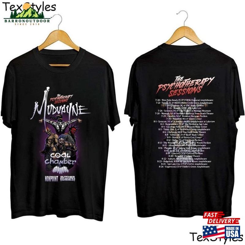 Mudvayne Summer 2023 U S Tour With Coal Chamber Gwar Shirt Band Fan T-Shirt Classic Mudvayne Summer 2023 U S Tour With Coal Chamber Gwar Shirt Band Fan T-Shirt Classic