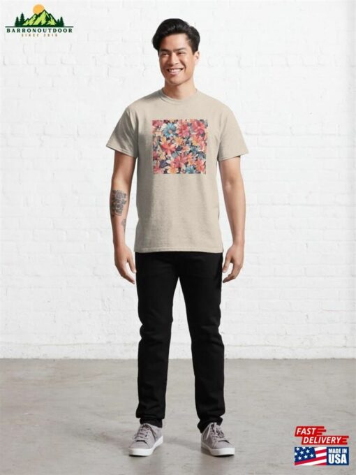 Multicolored Floral Art Pattern Classic T-Shirt