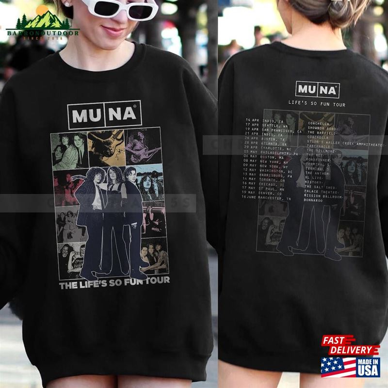 Muna 2 Side Shirt Graphic Tracklist Tour T-Shirt Classic Muna 2 Side Shirt Graphic Tracklist Tour T-Shirt Classic