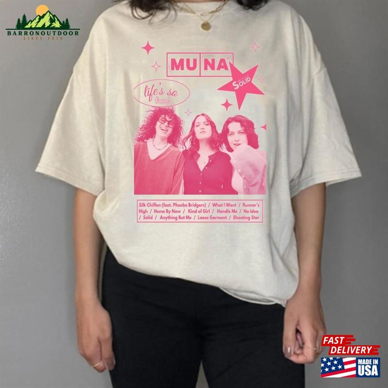 Muna Band Life's So Fun Tour 2023 Shirt Fan Sweatshirt Unisex Muna Band Life's So Fun Tour 2023 Shirt Fan Sweatshirt Unisex