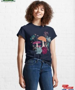 Mushrooms And Flowers No 1 Classic T Shirt Unisex 1