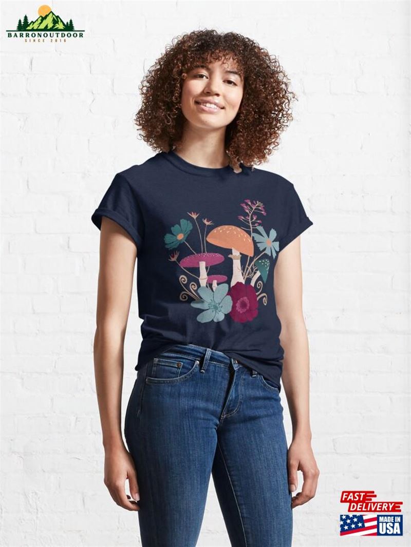 Mushrooms And Flowers No 1 Classic T-Shirt Unisex Mushrooms And Flowers No 1 Classic T-Shirt Unisex