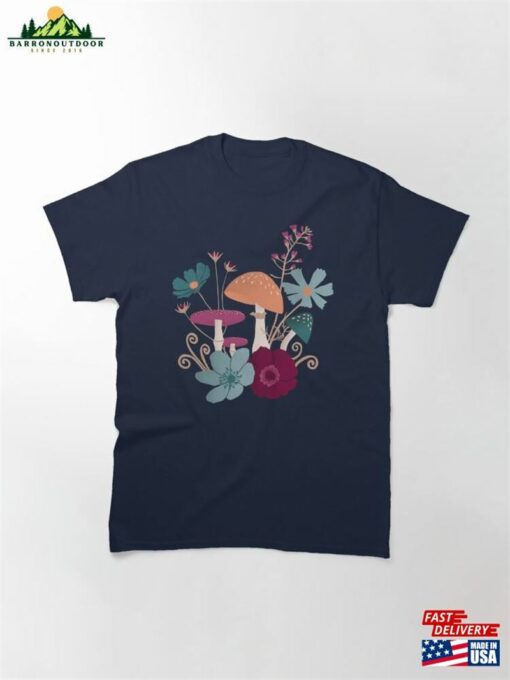 Mushrooms And Flowers No 1 Classic T-Shirt Unisex