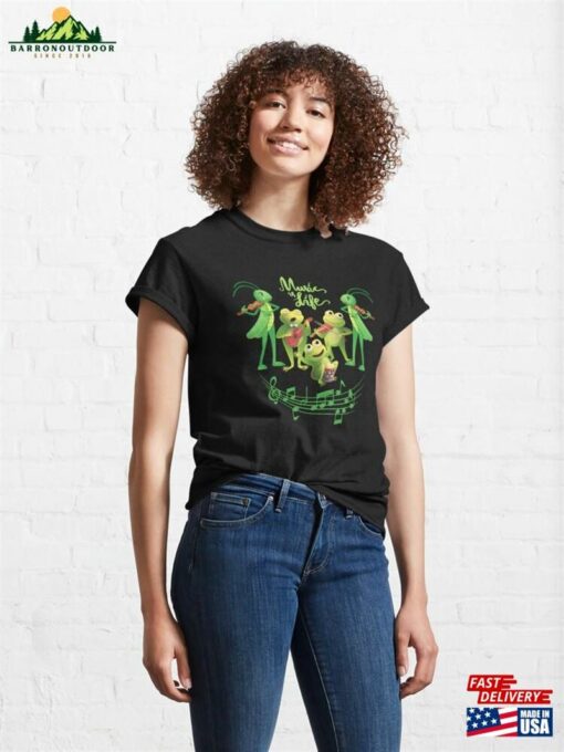 Music Is Life Grasshoppers And Frogs Playing Unisex T-Shirt