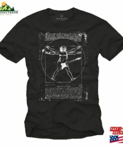 Music Rock Band T-Shirt Men’s Da Vinci Print Guitar Gift For Him Classic Hoodie