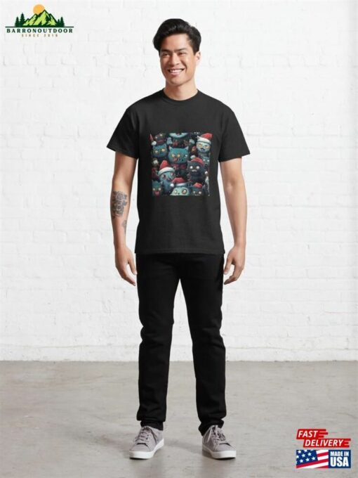 Mutated Christmas Zombie Cats Pattern Classic T-Shirt Hoodie Unisex
