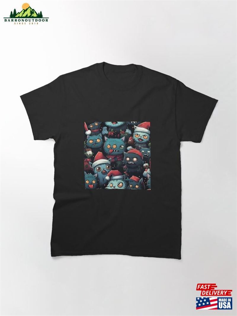Mutated Christmas Zombie Cats Pattern Classic T-Shirt Sweatshirt Mutated Christmas Zombie Cats Pattern Classic T-Shirt Sweatshirt