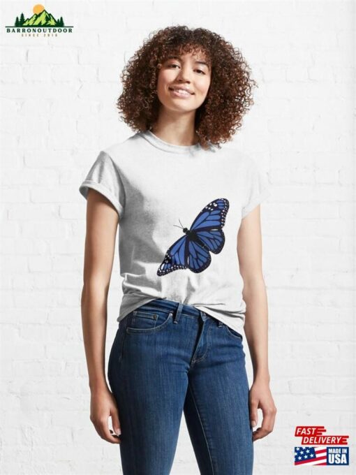 Muted Blue Butterfly Classic T-Shirt Hoodie