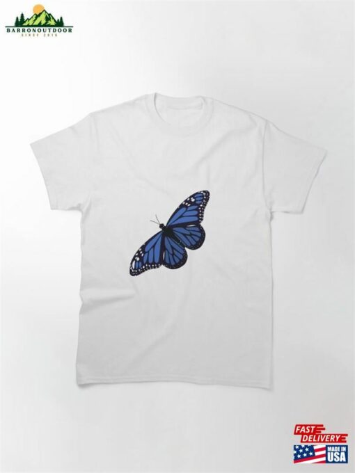 Muted Blue Butterfly Classic T-Shirt Hoodie