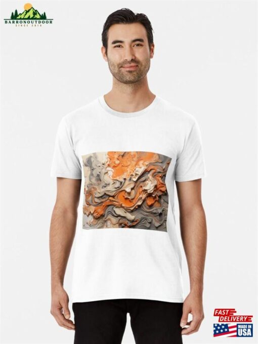 Muted Orange And Creamy Gray Fluid Premium T-Shirt Classic Unisex