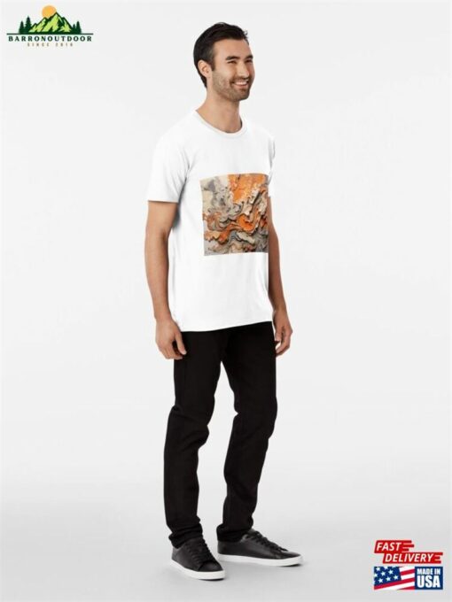 Muted Orange And Creamy Gray Fluid Premium T-Shirt Classic Unisex