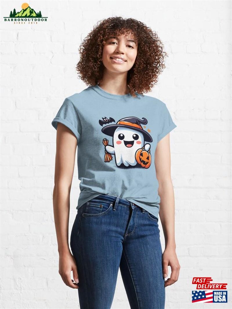 My Happy Ghost Drawing Classic T-Shirt Unisex My Happy Ghost Drawing Classic T-Shirt Unisex