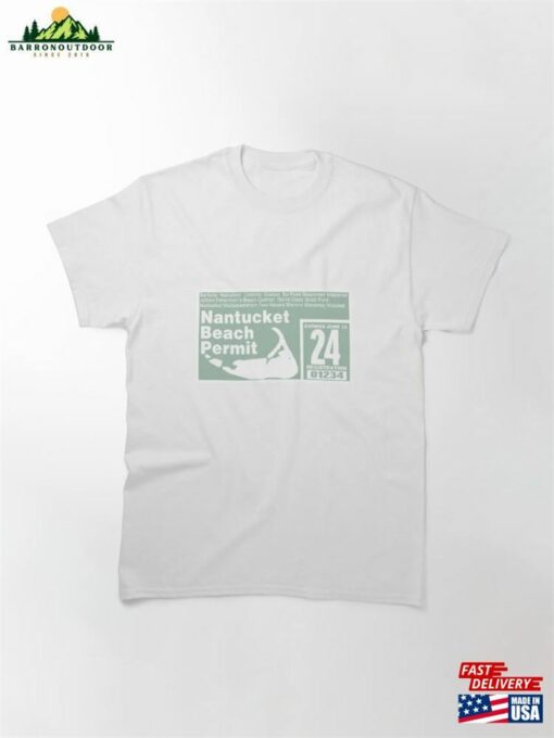 Nantucket Off Road Permit 2024 Green Classic T-Shirt Hoodie