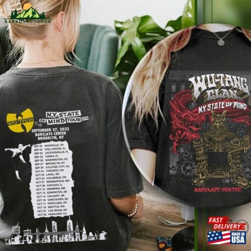 Nas Wu Tang Clan T-Shirt Ny State Of Mind Tour 2023 Tee Hoodie