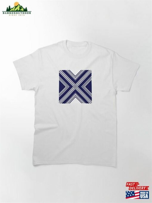 Navy White Geometric Classic T-Shirt Sweatshirt