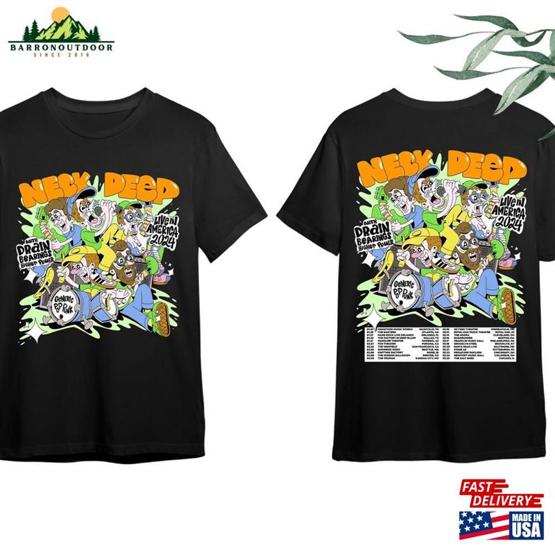 Neck Deep With Drain Bearings Higher Power 2024 Tour Shirt Sweatshirt Classic Neck Deep With Drain Bearings Higher Power 2024 Tour Shirt Sweatshirt Classic