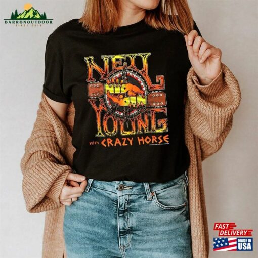 Neil Young Shirt With Crazy Horse Band Graphic Tees Hoodie T-Shirt