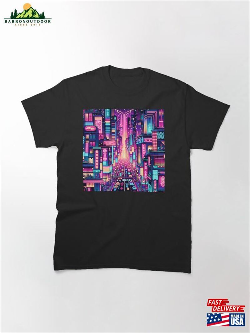Neon Metropolis Vibrant Cyberpunk Cityscape Classic T-Shirt Unisex Sweatshirt Neon Metropolis Vibrant Cyberpunk Cityscape Classic T-Shirt Unisex Sweatshirt