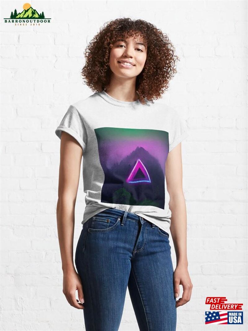 Neon Mountain A Surreal Journey Into The Unknown Classic T-Shirt Neon Mountain A Surreal Journey Into The Unknown Classic T-Shirt