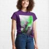 Neon Nightfall Fusion Abstract Alcohol Ink Art In Aubergine And Green Classic T-Shirt Hoodie