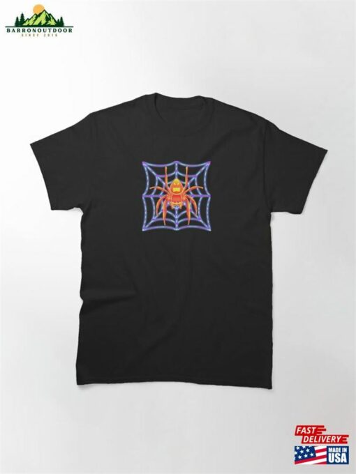 Neon Retro Jumping Spider Classic T-Shirt