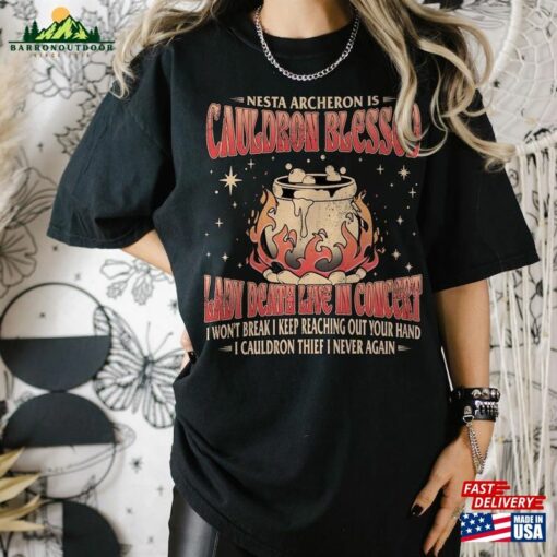 Nesta Archeron Cauldron Blessed Lady Death Band Shirt Acotar Sweatshirt Crescent City Rhysand Cassian Classic