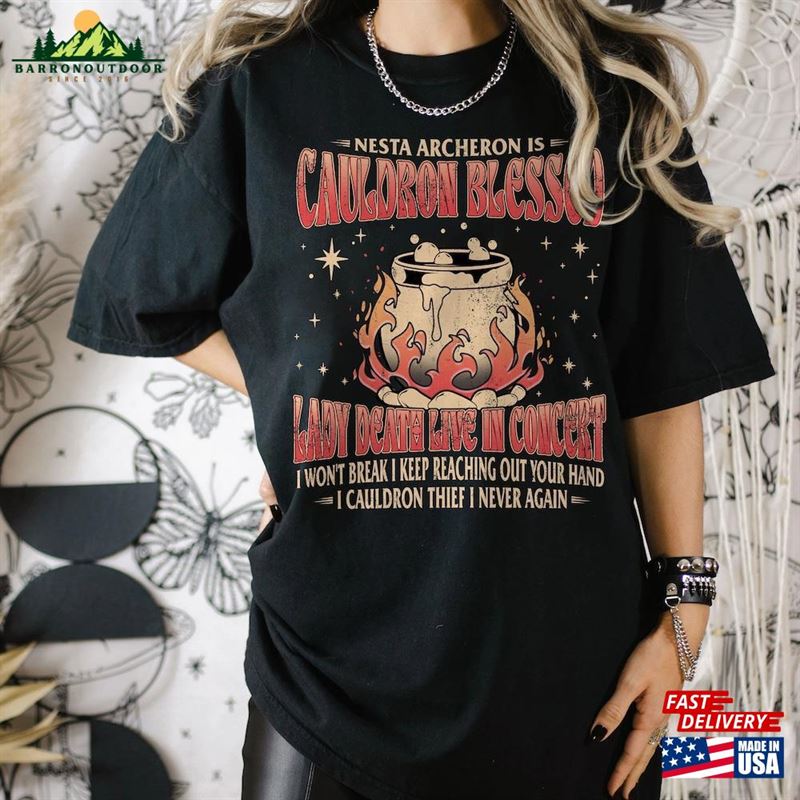 Nesta Archeron Cauldron Blessed Lady Death Band Shirt Acotar Sweatshirt Crescent City Rhysand Cassian Classic Nesta Archeron Cauldron Blessed Lady Death Band Shirt Acotar Sweatshirt Crescent City Rhysand Cassian Classic