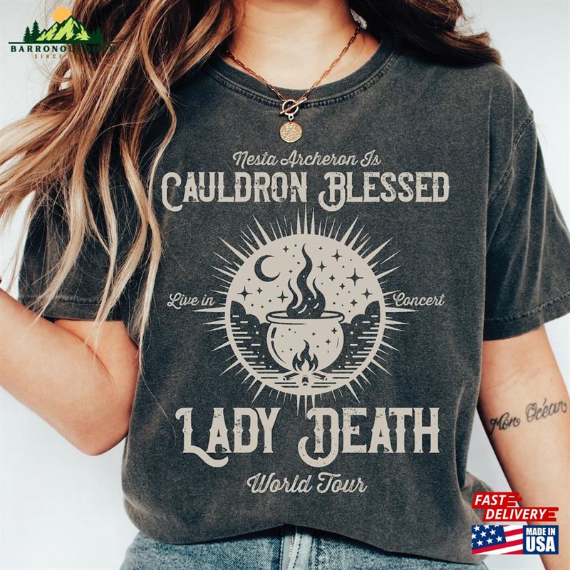 Nesta Archeron Cauldron Blessed Lady Death Band T-Shirt Bookish Classic Hoodie Nesta Archeron Cauldron Blessed Lady Death Band T-Shirt Bookish Classic Hoodie
