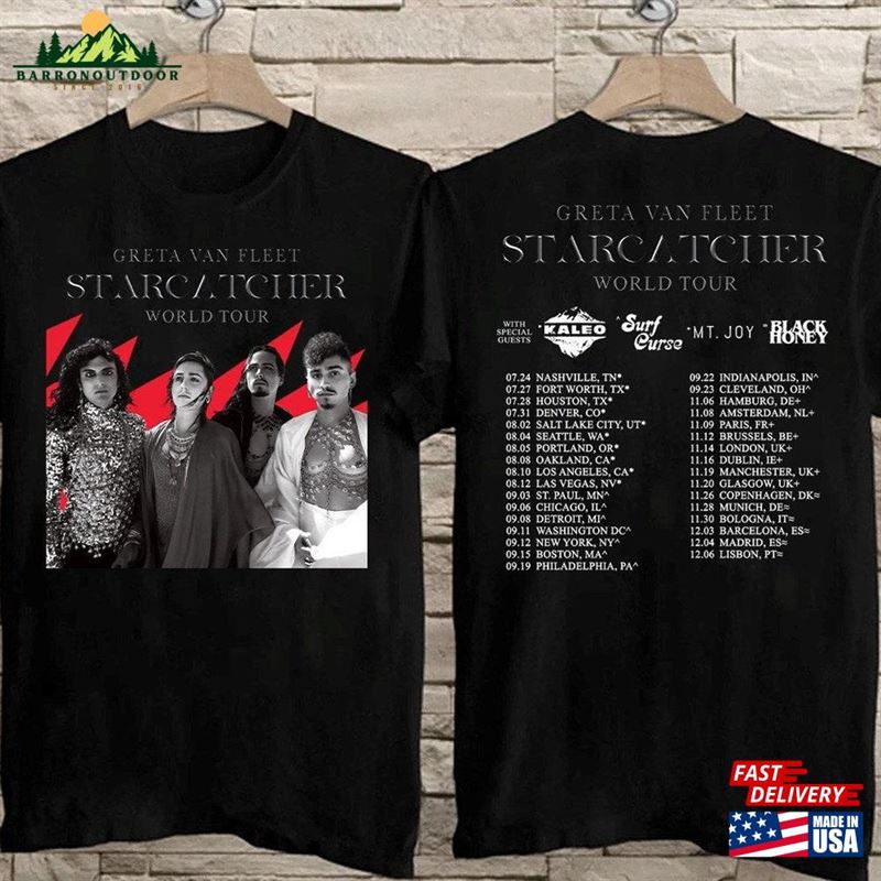 New 2023 Greta Van Fleet Starcatcher World Tour T-Shirt Classic New 2023 Greta Van Fleet Starcatcher World Tour T-Shirt Classic