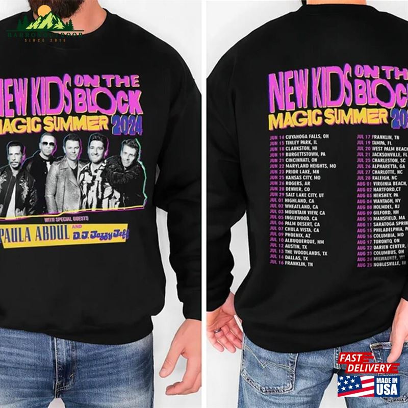 New Kids On The Block Magic Summer Tour 2024 Shirt Band Fan Sweatshirt Unisex New Kids On The Block Magic Summer Tour 2024 Shirt Band Fan Sweatshirt Unisex