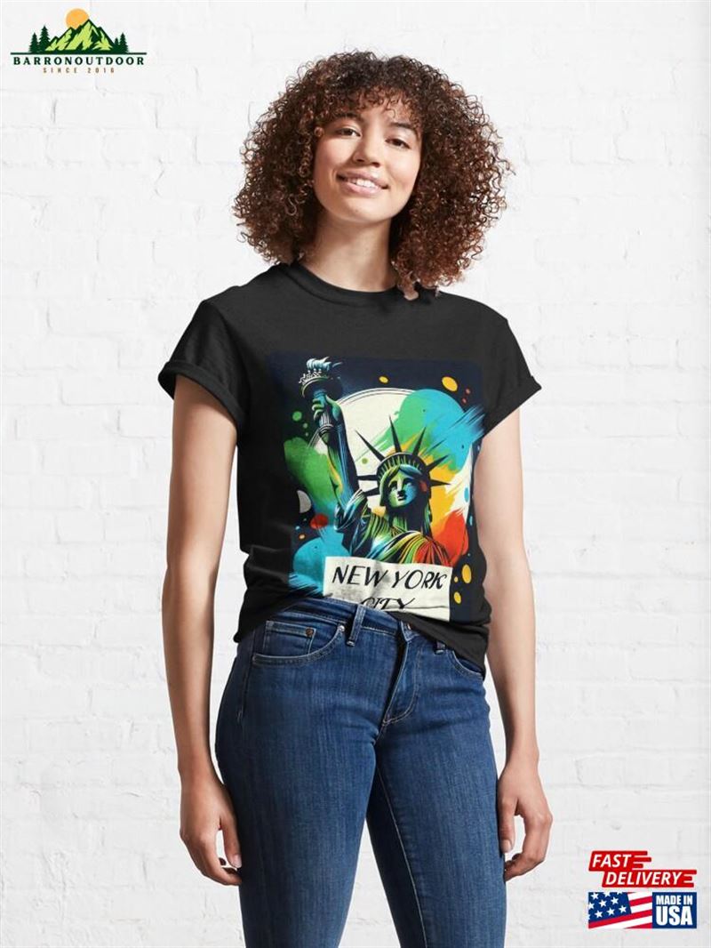 New York City Watercolour Statue Of Liberty Nyc Classic T-Shirt New York City Watercolour Statue Of Liberty Nyc Classic T-Shirt