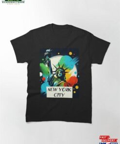 New York City Watercolour Statue Of Liberty Nyc Classic T-Shirt