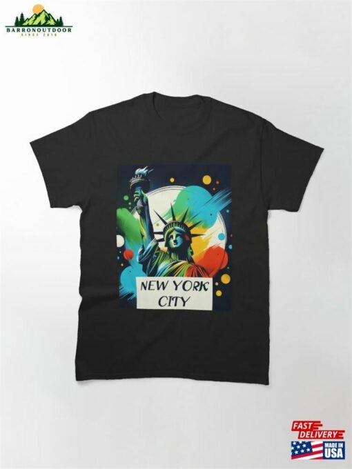 New York City Watercolour Statue Of Liberty Nyc Classic T-Shirt