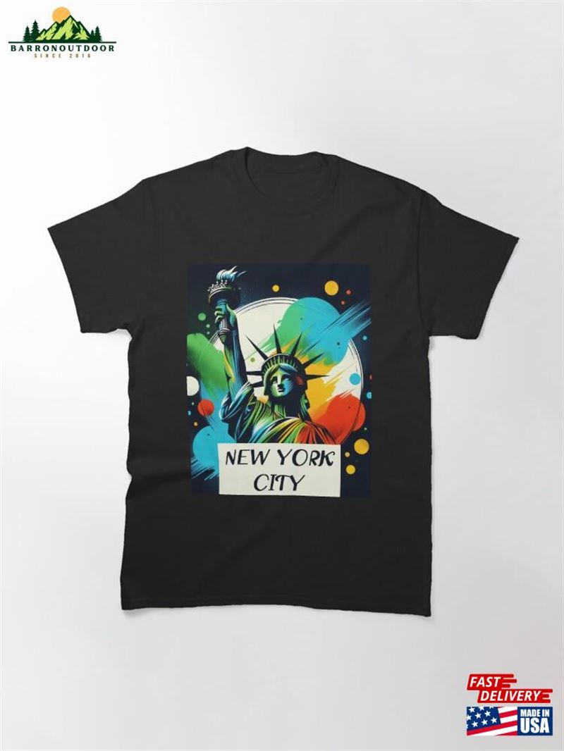 New York City Watercolour Statue Of Liberty Nyc Classic T-Shirt New York City Watercolour Statue Of Liberty Nyc Classic T-Shirt