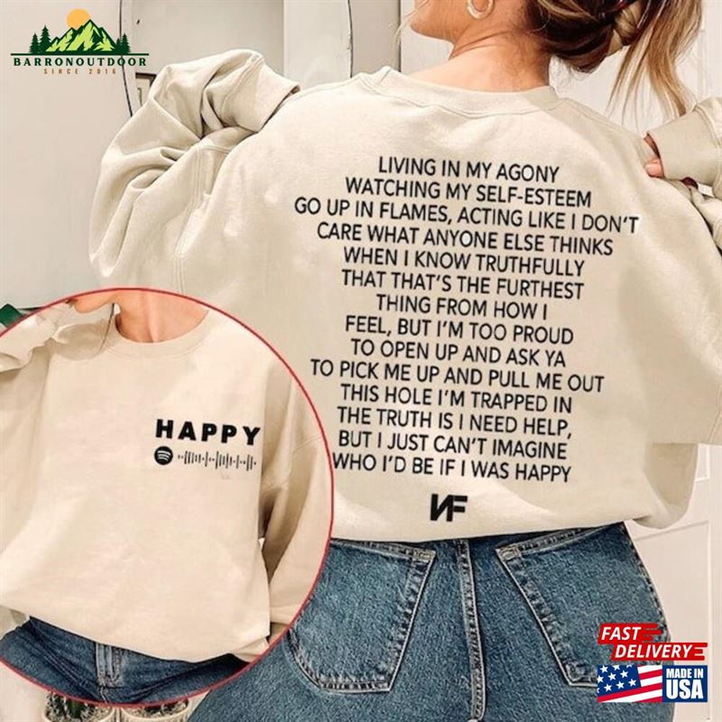 Nf Happy Lyrics T-Shirt Hope Tour Sweatshirt 2023 Music Concert Merch Classic Nf Happy Lyrics T-Shirt Hope Tour Sweatshirt 2023 Music Concert Merch Classic