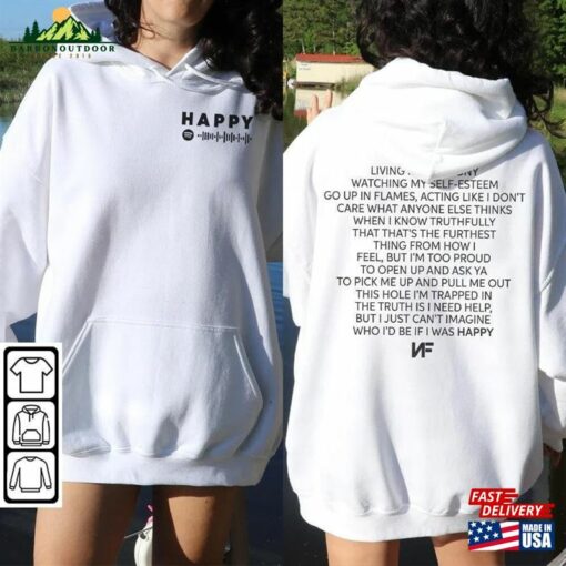 Nf Happy Rap Shirt Double Sided With Spotify Code Graphic Tee Classic Unisex