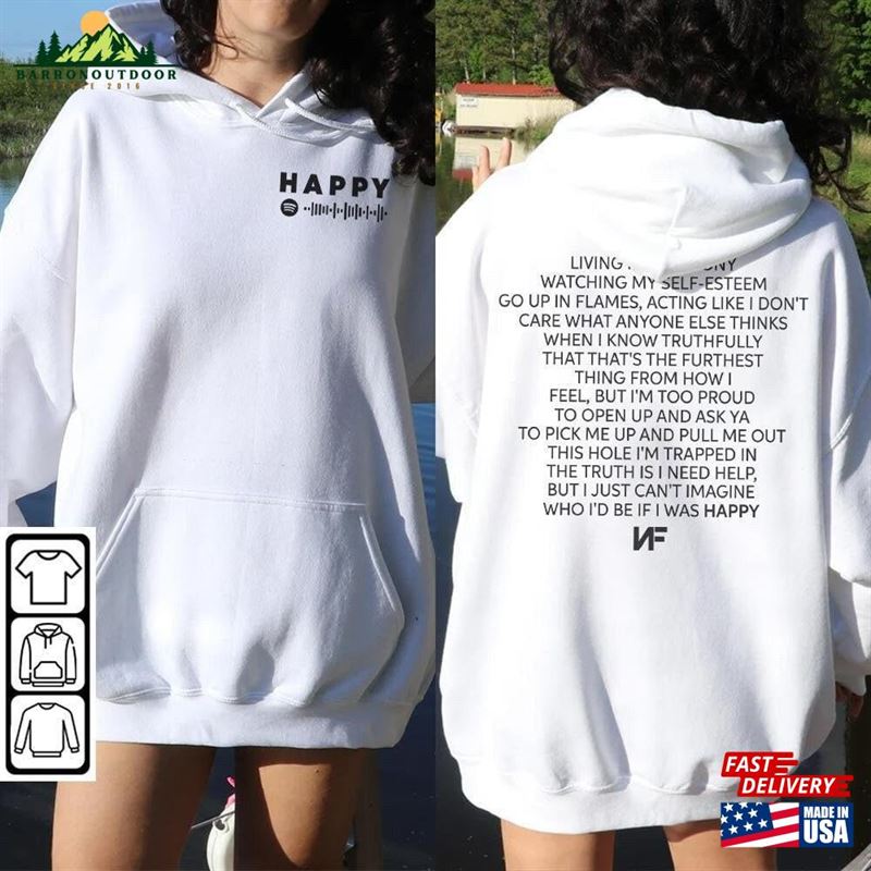Nf Happy Rap Shirt Double Sided With Spotify Code Graphic Tee Classic Unisex Nf Happy Rap Shirt Double Sided With Spotify Code Graphic Tee Classic Unisex