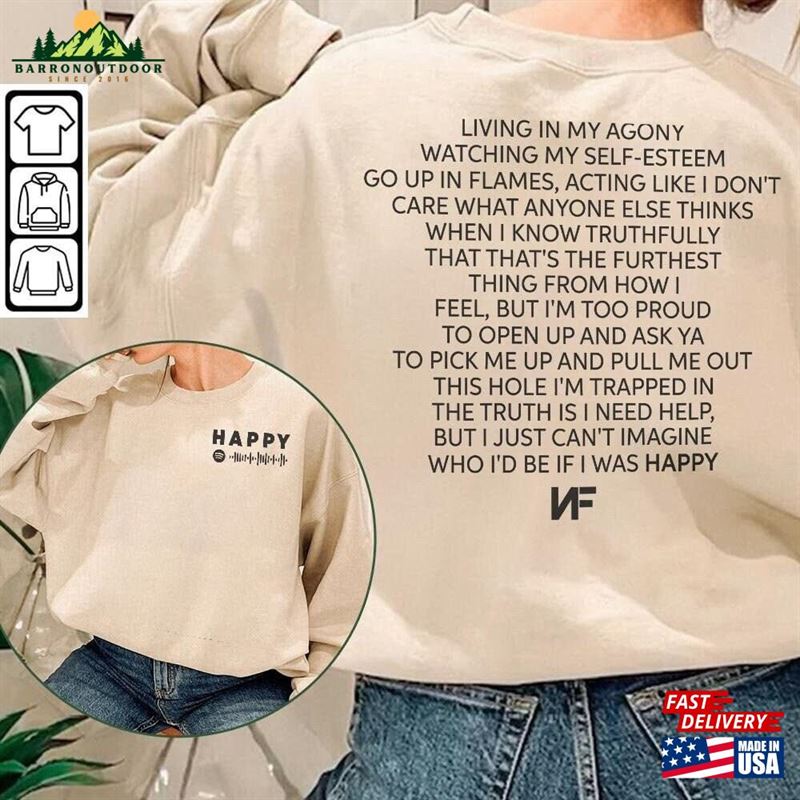 Nf Happy Rap Shirt Double Sided With Spotify Code Graphic Tee Classic Unisex Nf Happy Rap Shirt Double Sided With Spotify Code Graphic Tee Classic Unisex