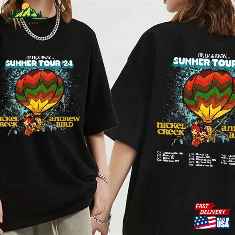 Nickel Creek And Andrew Bird 2024 Tour Shirt Up Away Summer Sweatshirt Unisex Nickel Creek And Andrew Bird 2024 Tour Shirt Up Away Summer Sweatshirt Unisex
