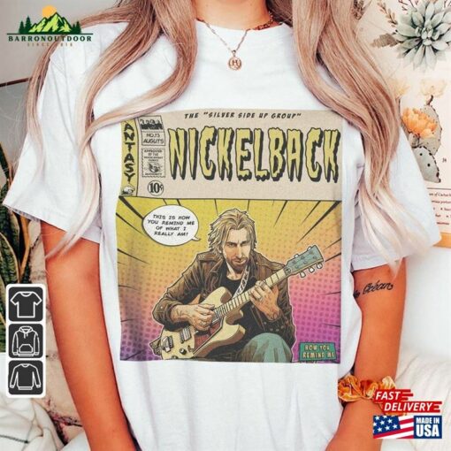 Nickelback Comic Shirt 90S Vintage Merch Book Art Silver Side Up Album World Tour Ticket 2023 Graphic Tee Gift For Fan V1 Classic T-Shirt