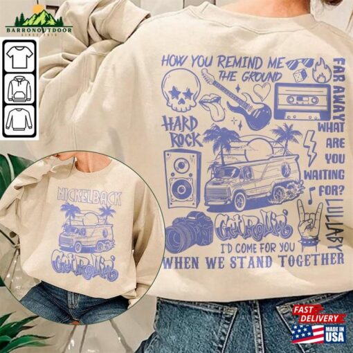 Nickelback Doodle Art Shirt Vintage Merch Lyrics Album Tattoo Design Retro Tour Get Rollin Concert 2023 V1 Da1306dt Hoodie Sweatshirt